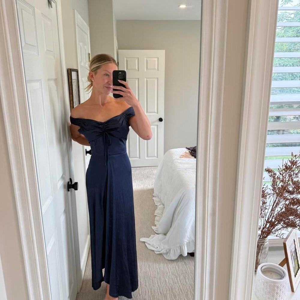 Current air navy ruched maxi
